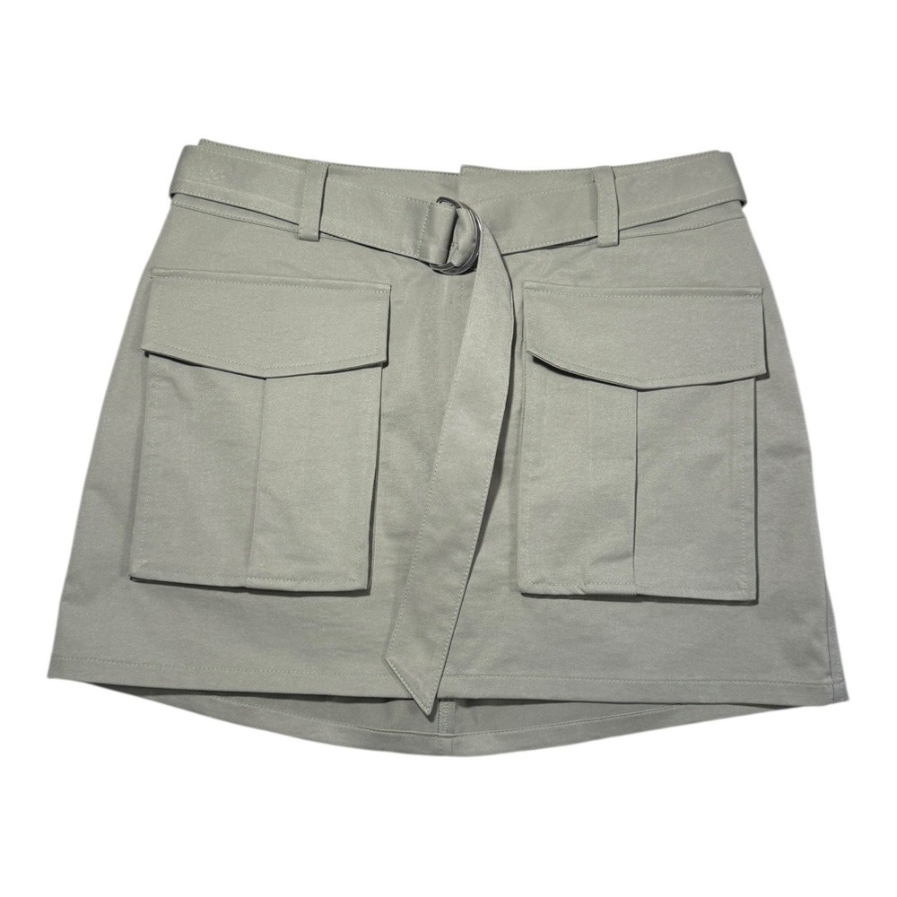 Open Edit Belted Cargo Mini Skirt Sage Green Utility Style‎ Size Small